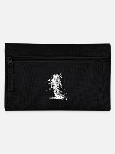 Astronaut in Unendlichkeit mit Blumen - Federtasche - Schwarz