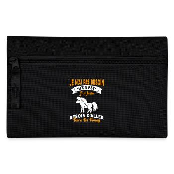 cadeau cheval poney besoin d'aller faire du poney - Trousse - noir - Devant