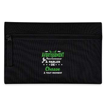 Parler de chasse à tout moment Humour chasseur - Trousse - noir - Devant