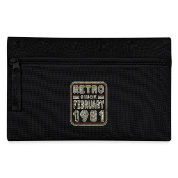 Birthday February 1981 Retro Gift - Pencil Case - black - Front