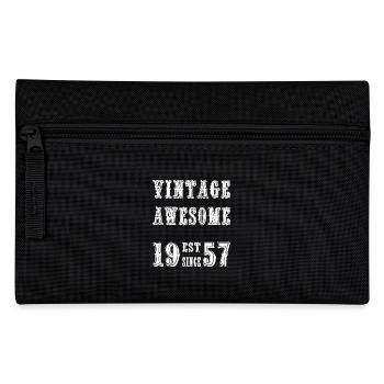 Vintage Awesome EST SINCE 1957 Birthday - Pencil Case - black - Front