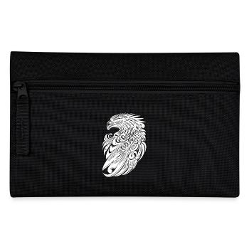 Eagle in Vintage Tattoo Tribal Feather Style - Pencil Case - black - Front