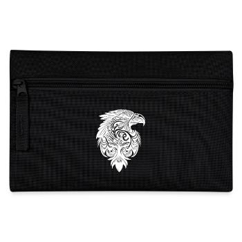Eagle in Vintage Tribal Tattoo Feather Style - Pencil Case - black - Front