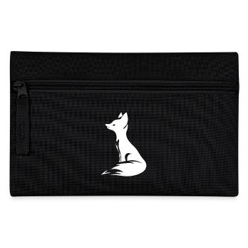 Eleganter niedlicher Fuchs Tattoo Style Porträt - Federtasche - Schwarz - Vorne