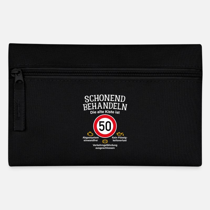 50. Geburtstag Schonend Behandeln Alte Kiste 50 - Federtasche - Schwarz