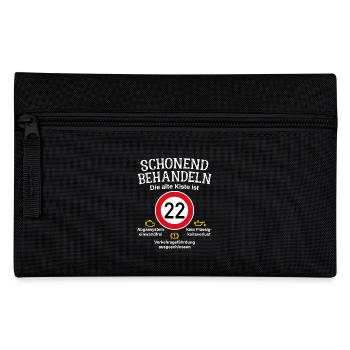 22. Geburtstag Schonend Behandeln Alte Kiste 22 - Federtasche - Schwarz - Vorne