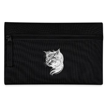 Chat élégant dans le style de tatouage vintage - Trousse - noir - Devant