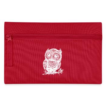 Süsse niedliche vintage Eule - Federtasche - Rot - Vorne