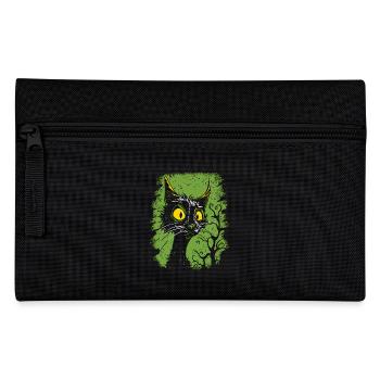 surprised vintage cartoon cat - Pencil Case - black - Front