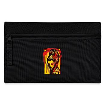 Colored drops and Japanese geisha girl - Pencil Case - black - Front