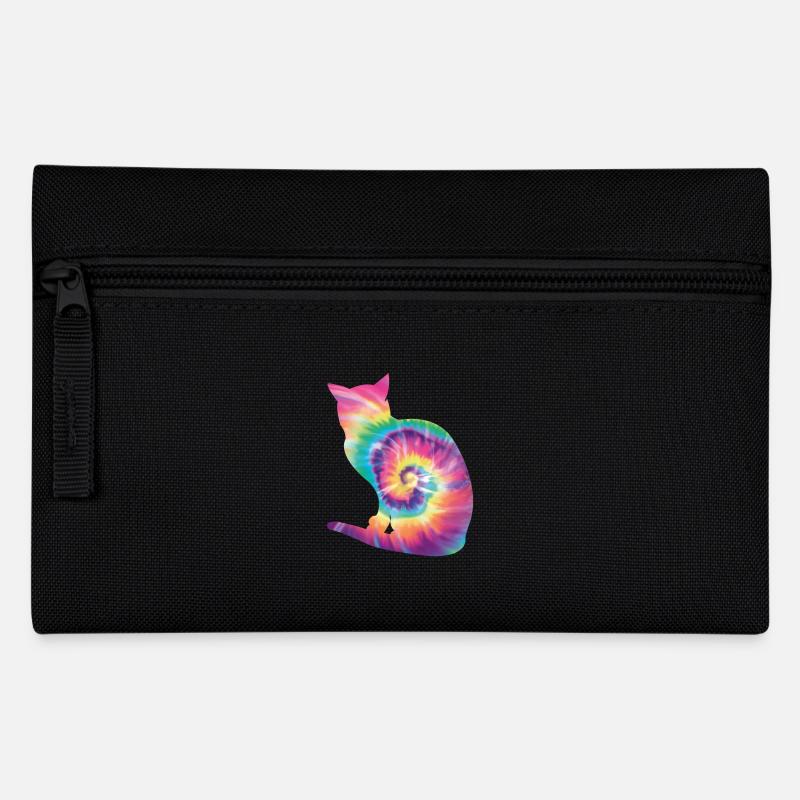 Tie Dye Katze - Federtasche - Schwarz