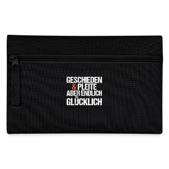 Geschieden und Pleite aber endlich glücklich - Federtasche - Schwarz - Vorne
