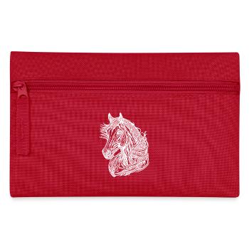 Pretty vintage horse portrait with mane in the wind - Pencil Case - red - Front