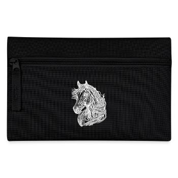 Joli portrait de cheval vintage avec crinière dans le vent - Trousse - noir - Devant