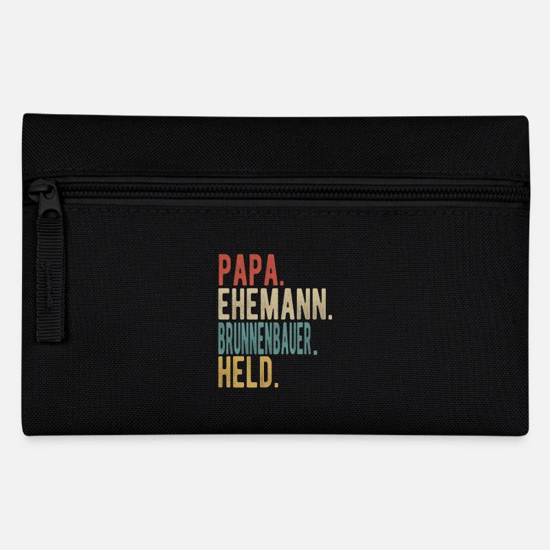 Brunnenbauer Papa Ehemann Held - Federtasche - Schwarz