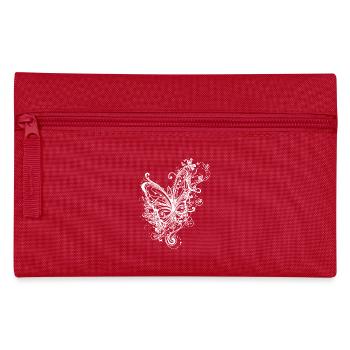 Hübscher Vintage Tattoo Linien Style Schmetterling - Federtasche - Rot - Vorne