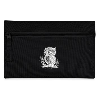 Cute little vintage owl on a branch - Pencil Case - black - Front