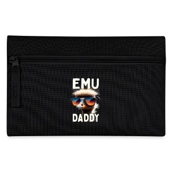 Emu Daddy Bird Ostrich Ratite Dad Father's Day Emu - Pencil Case - black - Front