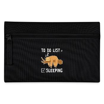 To do list sleeping Sloth - Pencil Case - black - Front