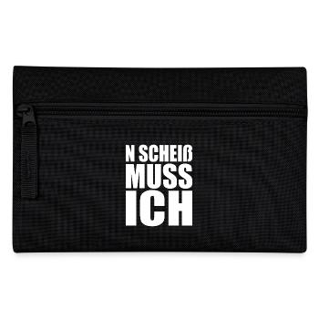 N Scheiß Muss Ich Gar Nichts Nö Einen Scheiss Egal - Federtasche - Schwarz - Vorne