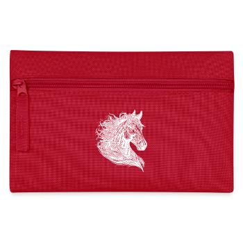 Mare portrait with elegant mane blowing in the wind - Pencil Case - red - Front