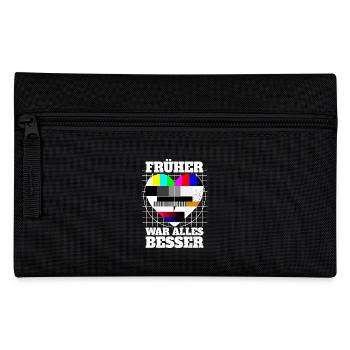 Früher War Alles Besser Testbild 90er Party 80er - Federtasche - Schwarz - Vorne