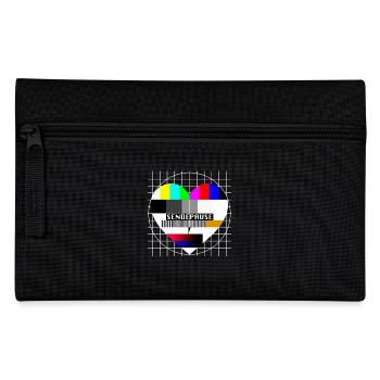 Testbild Herz Sendepause TV 90er Party 80er Jahre - Federtasche - Schwarz - Vorne
