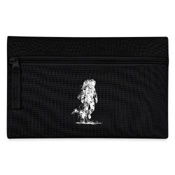 Astronaut walking over moon dust - Pencil Case - black - Front