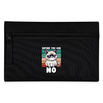 Grump Cat - Before You Ask No - Cynical Saying - Pencil Case - black - Front
