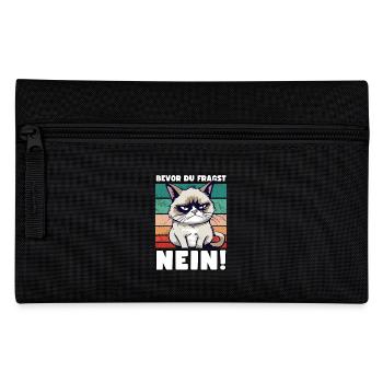 Grump Cat - Before You Ask No! Cynical saying - Pencil Case - black - Front