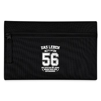 56. Geburtstag Geschenk Das Leben Beginnt Mit 56 - Federtasche - Schwarz - Vorne