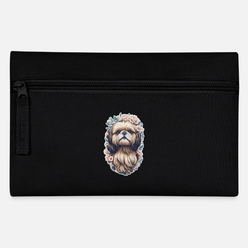 Shih Tzu Hund - Federtasche - Schwarz