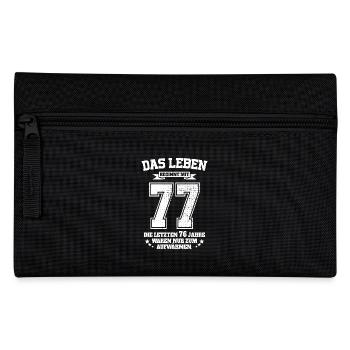 77. Geburtstag Geschenk Das Leben Beginnt Mit 77 - Federtasche - Schwarz - Vorne