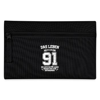 91. Geburtstag Geschenk Das Leben Beginnt Mit 91 - Federtasche - Schwarz - Vorne