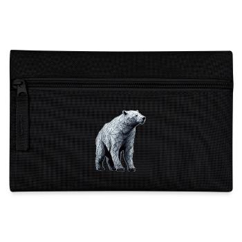 Polar Bear Polygon LIne Art - Pencil Case - black - Front