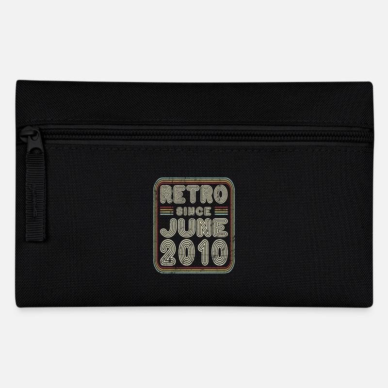 Geburtstag Juni 2010 Retro Geschenk - Federtasche - Schwarz