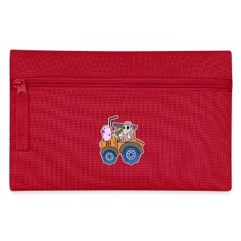 Traktor Trecker Niedliche Tiere - Federtasche - Rot - Vorne