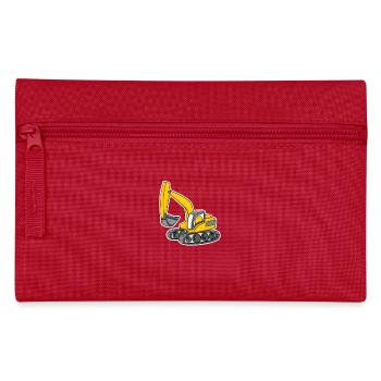 Excavator Construction Site Heavy Machinery Gift - Pencil Case - red - Front