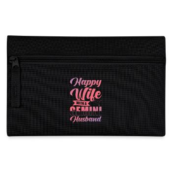 Femme heureuse Gémeaux avec mari Verseau - Trousse - noir - Devant