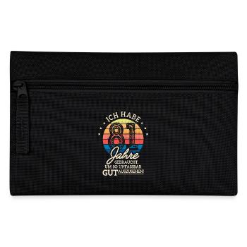 81. Geburtstag Geschenk Habe 81 Jahre Gebraucht - Federtasche - Schwarz - Vorne