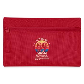 89. Geburtstag Geschenk Habe 89 Jahre Gebraucht - Federtasche - Rot - Vorne
