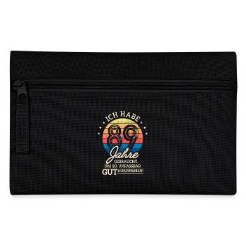 89. Geburtstag Geschenk Habe 89 Jahre Gebraucht - Federtasche - Schwarz - Vorne