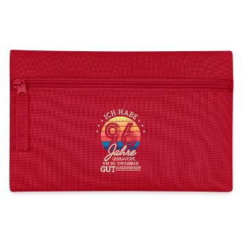 96. Geburtstag Geschenk Habe 96 Jahre Gebraucht - Federtasche - Rot - Vorne