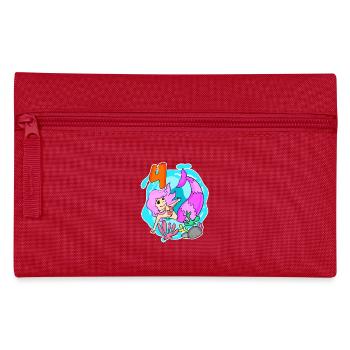 Girl 4 years old 4th birthday mermaid - Pencil Case - red - Front