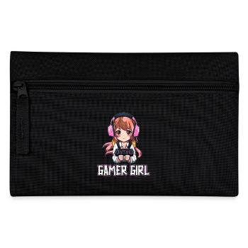 Gaming Konsole PC Zockerin Mädchen Gamer Girl - Federtasche - Schwarz - Vorne