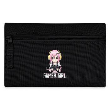 Gaming Konsole PC Zockerin Mädchen Gamer Girl - Federtasche - Schwarz - Vorne