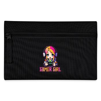 Gaming Konsole PC Zockerin Mädchen Gamer Girl - Federtasche - Schwarz - Vorne