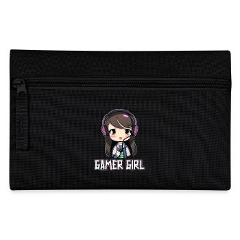 Gaming Konsole PC Zockerin Mädchen Gamer Girl - Federtasche - Schwarz - Vorne