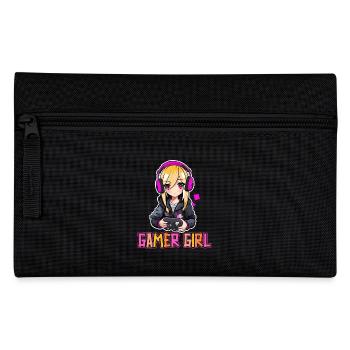 Gaming Konsole PC Zockerin Mädchen Gamer Girl - Federtasche - Schwarz - Vorne