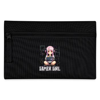 Gaming Konsole PC Zockerin Mädchen Gamer Girl - Federtasche - Schwarz - Vorne